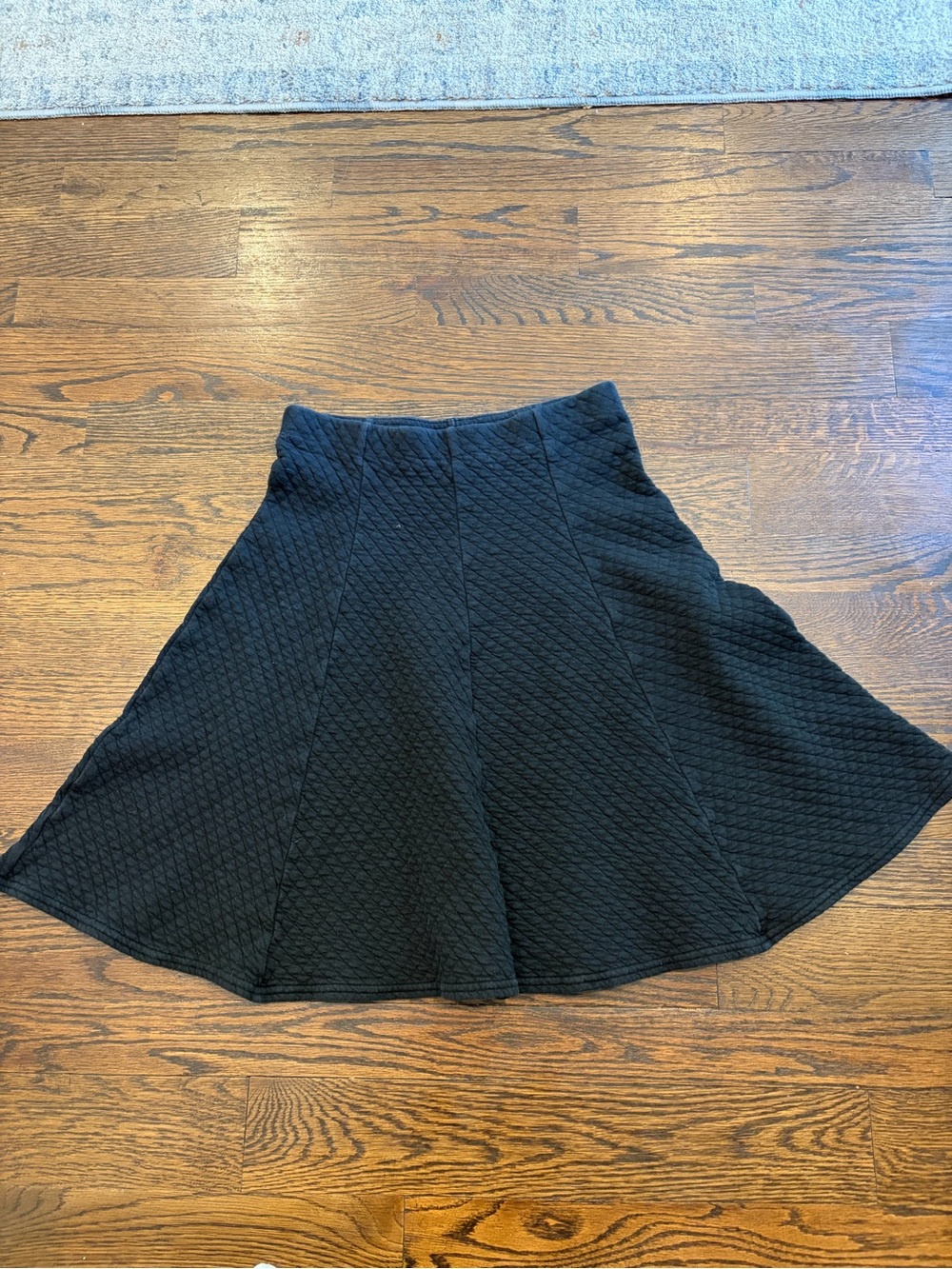 Hard Tail Black A-Line Quilted Knit Skirt